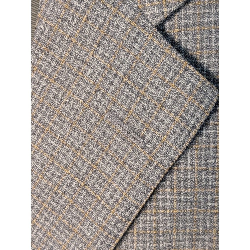 Southwick Mens Gray Micro Check 3 Button Sport Coat Blazer USA Made 39 Reg - Picture 2 of 6